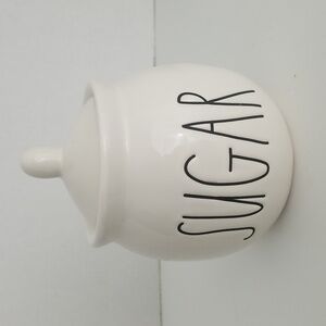 Rae Dunn White Black Sugar Pot with Lid